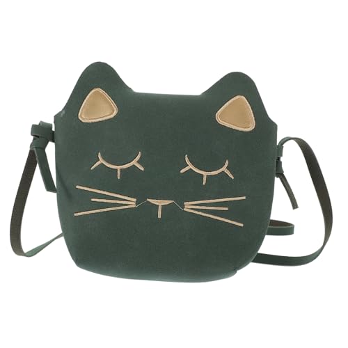 PartyKindom Umhängetasche Mädchen Mini Crossbody Bag aus Weichem PU Süße Katzendesign Kleine Schultertasche mit Stauraum für Schlüssel Münzen Lippenbalsam Modisches Accessoire für Junge von PartyKindom