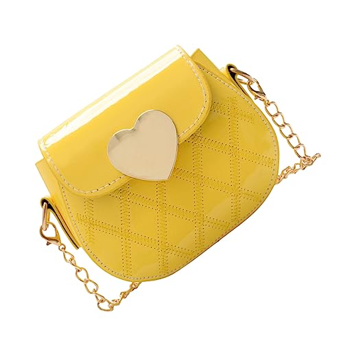 PartyKindom Umhängetasche PU Mädchen Single Shoulder Bag Leicht und Kompakt Crossbody Tasche für Genügend Stauraum für Münzen Karten Schlüssel Modisch und Langlebig Gelb von PartyKindom
