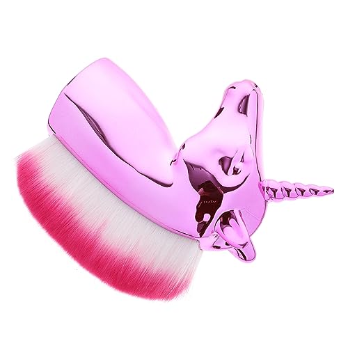PartyKindom Unicorn Make Up Pinsel Roségold Kosmetikpinsel für Frauen Weicher Puder und Foundation Pinsel mit Kunststoffgriff Einhorn Design für Tägliches und Professionelles Schminken von PartyKindom