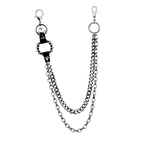 PartyKindom Unisex Punk Gürtelkette Robuste Geldbörsenkette mit Doppeltem Design für Street Dance Cosplay Tägliche Nutzung Strapazierfähig Rostfrei Stylish von PartyKindom