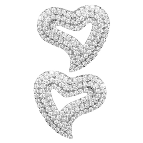 PartyKindom Herzohrringe Mit Strass Zierliche Ohrringe Für Damen Funkelnde Strasssteine Ohrstecker Aus Metall Süße Hochzeitsohrringe Elegant Für Jeden Anlass von PartyKindom