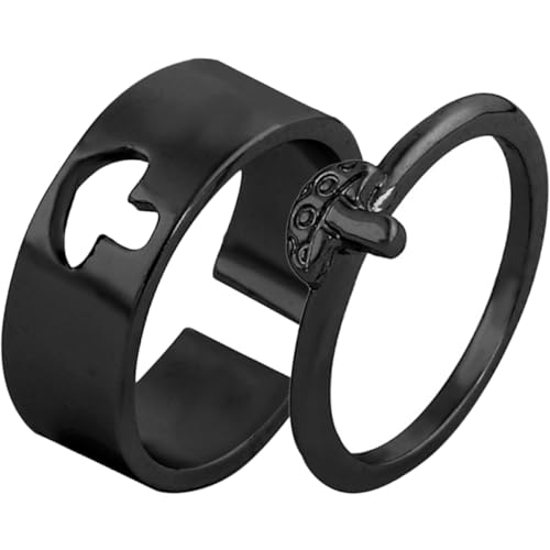 PartyKindom Verlobungsringe für Modische Schwarze Partner ringe aus Kratzfestem Material Komfortabel Langlebig und Hautfreundlich zum Valentinstag und Hochzeit von PartyKindom