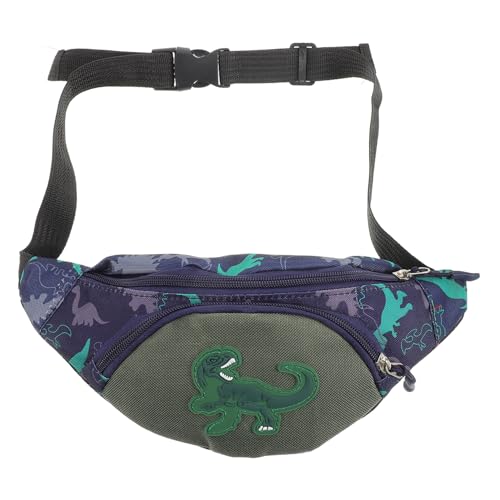 PartyKindom Verstellbare Dinosaurier Bauchtasche für Jungen und Mädchen Leichte Canvas Hüfttasche mit Mehreren Fächern Vielseitig Tragbare Brust Schultertasche für Camping Wandern und Alltag von PartyKindom
