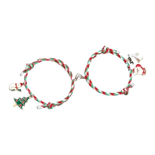 PartyKindom Verstellbare Weihnachts magnetarmbänder für Geflochtene Partnerarmbänder mit Liebelementen Leichte Freundschaftsarmbänder für Männer und Frauen Festliche Geschenkidee zum von PartyKindom