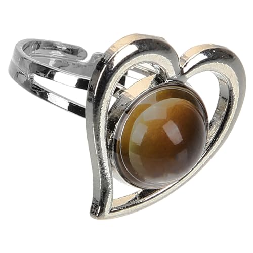 PartyKindom Verstellbarer Damen Mood Ring mit Pfirsich Herzform Farbwechsel Schmuckring für Alltag Party Modischer Fingerring von PartyKindom