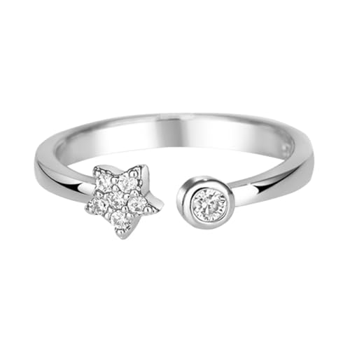 PartyKindom Verstellbarer Damenring Stern Offen Modisch Feiner Schmuck Damenringe Vielseitig Tragbar Geschenk für Freundinnen Mutter Braut PartyKindom Verstellbarer Damenring Stern Offen Modisch Feiner Schmuck Damenringe Vielseitig Tragbar Geschenk für Freundinnen Mutter Braut von PartyKindom