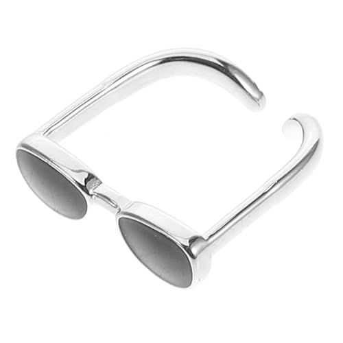PartyKindom Verstellbarer Offener Brillenring Damen Schwarze Sonnenbrille Design Romantisches Schmuck Modischer Fingerring für Individuellen Stil und Attraktive Akzente PartyKindom Verstellbarer Offener Brillenring Damen Schwarze Sonnenbrille Design Romantisches Schmuck Modischer Fingerring für Individuellen Stil und Attraktive Akzente von PartyKindom