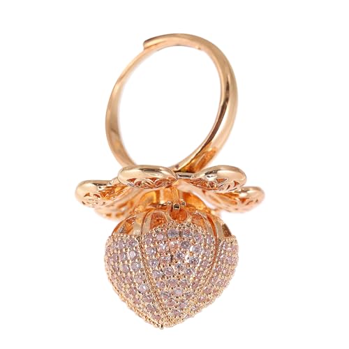 PartyKindom Verstellbarer Offener Rosering Damen Modeschmuck Kreativer Schmuck Eleganter Rosenform Ring Geschenk von PartyKindom