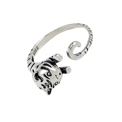 PartyKindom Verstellbarer Vintage Tiger Ring Offenem Design Komfortabel Kratzfest Rustikal Modischer Schmuck für Damen und Herren Individuelles Accessoire für Alltag und Besondere Anlässe von PartyKindom