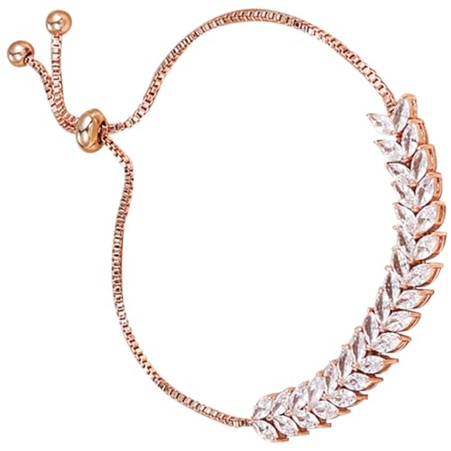 PartyKindom Verstellbares Damen Armband Wassertröpfchen Design Leichtes Modisches Schmuckstück für Teen Vielseitige Handgelenksschmuck für Alltag und Feierlichkeiten Roségoldfarben von PartyKindom