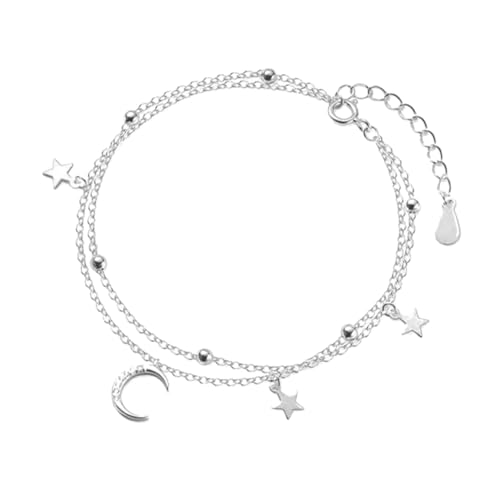 PartyKindom Verstellbares Stern Mond Armband Damen Schmuck Vintage Stil Komfortabel Freundschaftsarmband für Geburtstag Weihnachten von PartyKindom