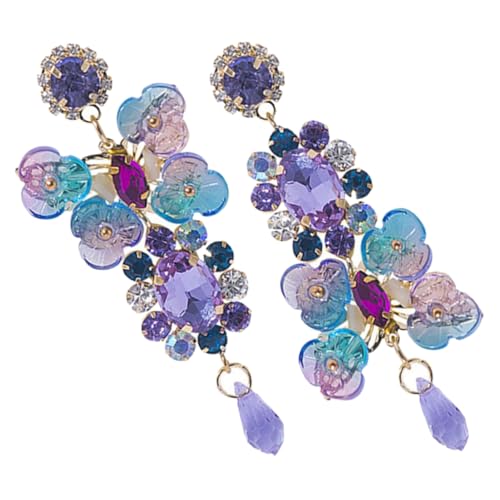 PartyKindom Vintage Blüten Ohrstecker Damen Asymmetrische Bunte Statement Ohrringe Hautfreundlich Allergiefrei Geschenkidee für Hochzeit Party Alltag von PartyKindom