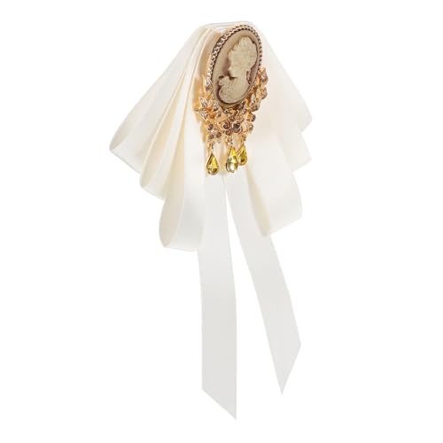 PartyKindom Vintage Brosche Bow Brooch aus Stoff und Legierung Dekorative Schleife für Damen Anstecknadel für Hemd Bluse und Kleid Eleganter Kragen Pin Vielseitiger Schmuck für Kleidung von PartyKindom