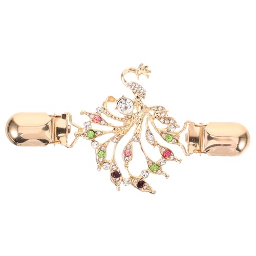 PartyKindom Vintage Pfau Strickjacken Clip Brosche aus Robustem Metall Dekorativer Schal und Pulloverclip Leichter Langlebiger Kragenverschluss für Damen und Herren Vielseitig Einsetzbar zur von PartyKindom