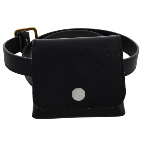PartyKindom Vintage Retro Hüfttasche Damen Multifunktionale Gürtel Tasche mit Stauraum für Schlüssel und Handy Modischer Dünner Taillengürtel für Kleider und Vielseitige Outfits in Schwarz von PartyKindom