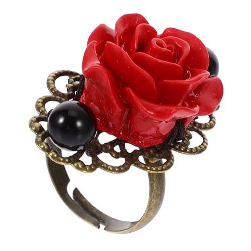 PartyKindom Mädchen Ring Schmuckring Blumen-modellierschmuck Modeaccessoire Blumendekorring Mädchenring Retro-design Für Festivalpartys Alltagkleidung Kostümpartys Aufführungen Festivals von PartyKindom