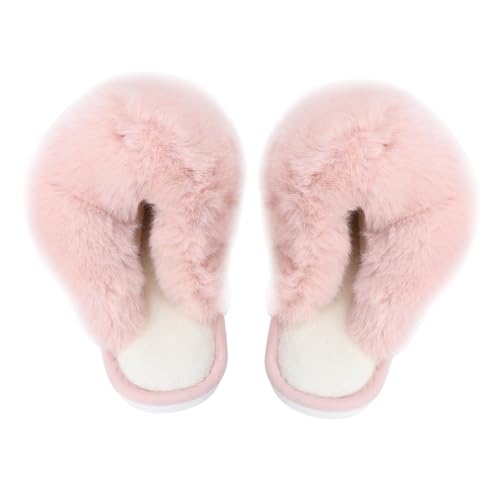 PartyKindom Warme Damen Hausschuhe mit Flauschigem Plüsch Rutschfeste Sohle Atmungsaktiv und Angenehm Gemütliche Indoor pantoffeln für Herbst und Winter Modisch und Kuschelig von PartyKindom