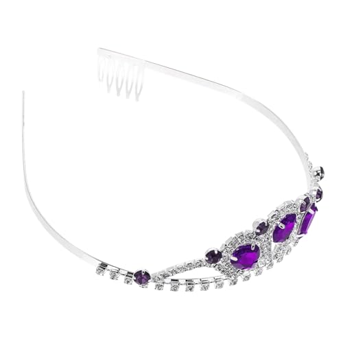 PartyKindom Wasserdichte Strassbesetzte Tiara Haarschmuck für Hochzeit Geburtstag Party Damen Mädchen Diadem mit Langlebiger Verarbeitung und Zartem Design in Tiefem von PartyKindom