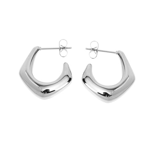 PartyKindom Kleine Loop Ohrringe Aus Edelstahl Hängende Tropfen Ohrstecker Für Damen Hypoallergen Glänzende Silberfarbe Für Alltag Und Festlichkeiten von PartyKindom