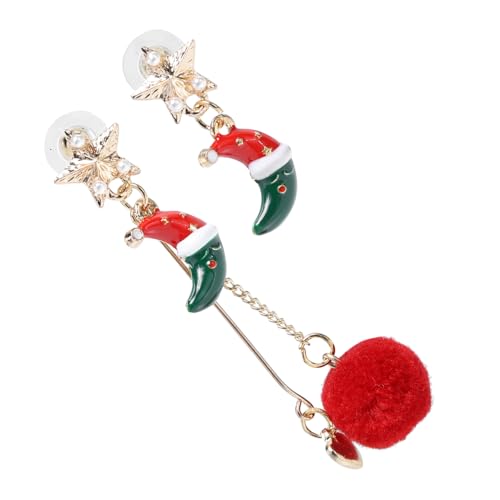 PartyKindom Weihnachtliche Cartoon Ohrhänger Silber Nadeln Leichte Tropfenförmige Ohrschmuck Damen Festliche Metal Ohrringe für Alltag und Büro von PartyKindom