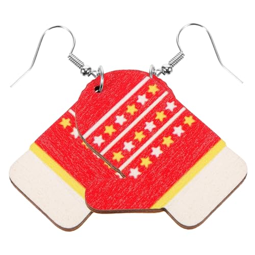 PartyKindom Weihnachtliche Holzohrringe Damen Baumelnde Ohrringe Weihnachtsmotiv Handgefertigt Festliche Ohrhänger Geschenkidee Für Weihnachtsfeier Karneval Cosplay von PartyKindom