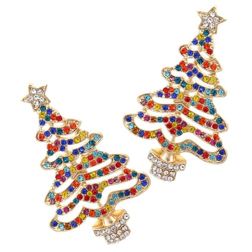 PartyKindom Weihnachtliche Ohrstecker Weihnachtsbaum mit Funkelnden Zirkonia Leicht Modisch für Frauen und Mädchen Schmuck Accessoire für Festtage Geburtstag Hochzeit und Alltag von PartyKindom