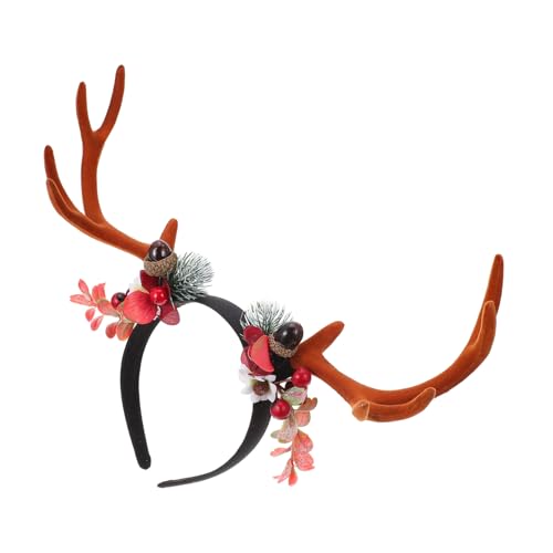 PartyKindom Weihnachtlicher Hirschgeweih Haarreif Haaraccessoire Leichtes Party Haarband Rentier Kopfschmuck für Fotos und Festliche Anlässe von PartyKindom