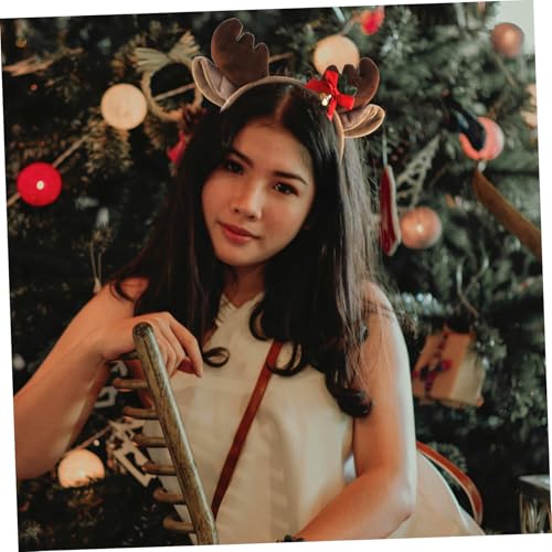 PartyKindom Weihnachts Geweih Haarreif aus Stabilem Material Elastisches Rutschfestes Stirnband mit Festem Halt Niedliches Antler Design für Festliche Xmas Party und Haarstyling von PartyKindom