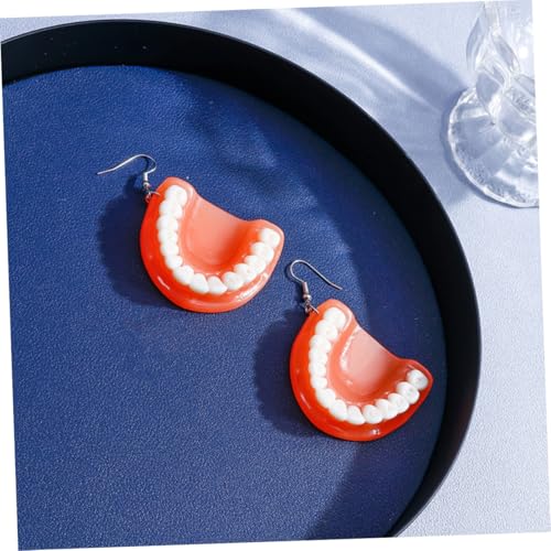 PartyKindom Weird Hängende Ohrringe Damen Lustiger Schmuck Kreative Zahn Anhänger Festival Alltag von PartyKindom