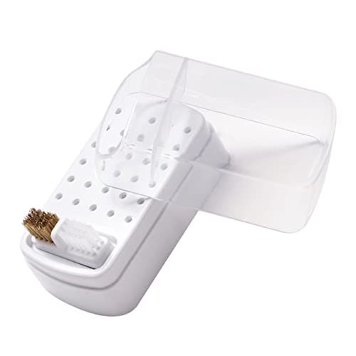 PartyKindom Wiederverwendbare Nagelfräser Bits Aufbewahrungsbox mit Fächern Transparente Maniküre Werkzeug Organizer für Nageldesign und Salongebrauch von PartyKindom