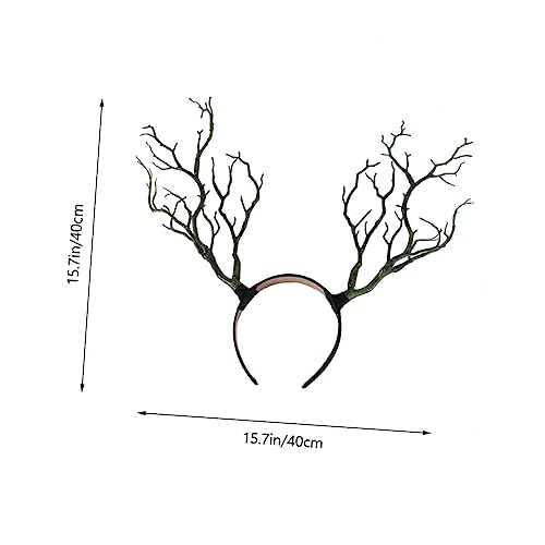 PartyKindom Witch Horn Party Kopfschmuck Geweih Haarreif Halloween Accessoire Damen Leicht Tragbar Extravaganter Branch Haarkranz für Kostüm und Festveranstaltungen von PartyKindom