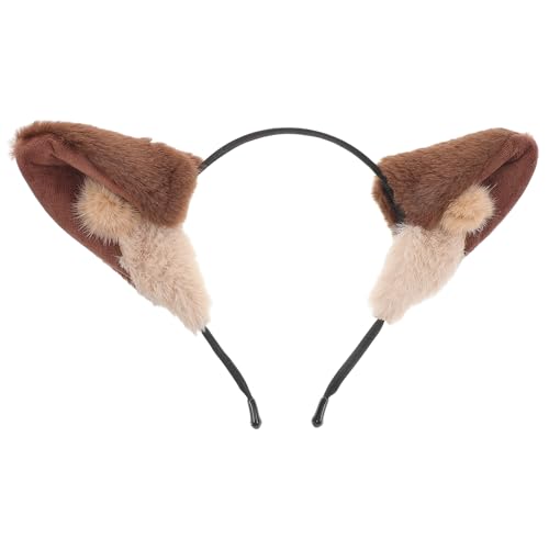 PartyKindom Wolf Ohren Stirnband für Plüsch Tierkostüm Kopfbedeckung für Halloween Cosplay und Partys Angenehm zu Tragen Niedliche Wolfsohren für Fotos und Alltag von PartyKindom