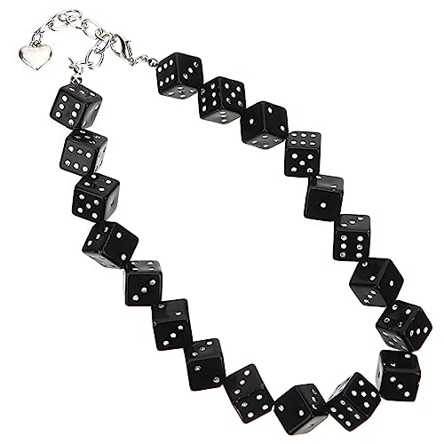 PartyKindom Würfelhalskette für Damen Elastische Spiel Halskette Kreativer Schmuck mit Acrylwürfelanhänger Choker Halskette für Junge Frauen Lustiger Halsschmuck für Partys und Gaming von PartyKindom