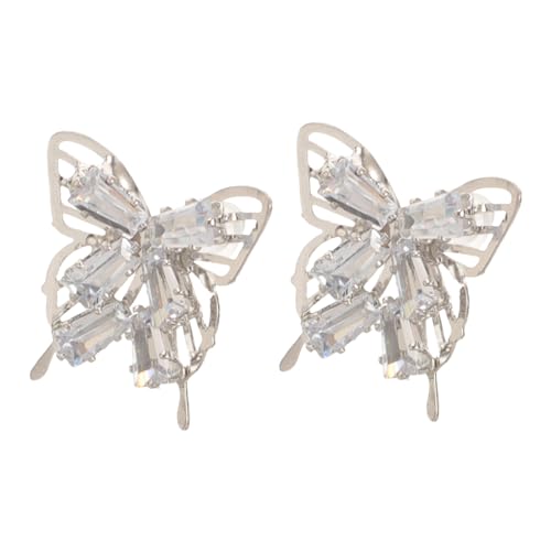 PartyKindom Zarte Schmetterlingsohrringe mit Zirkonia Leichte Ohrstecker Damen Modische Stilvolle Ohrschmuck für Hochzeit Party Alltag für Frauen und Mädchen von PartyKindom