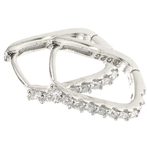 PartyKindom Zircon Ohrringe Damen Ohrstecker Kupfer Langlebig Modisch Elegant Schlicht Weißgoldfarben Schmuck für Alltag Party von PartyKindom