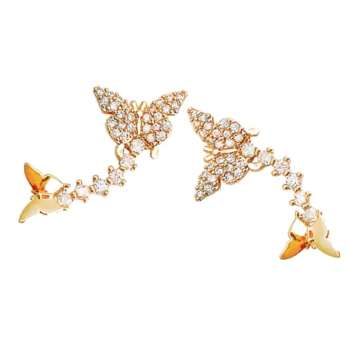 PartyKindom Zirkonia Schmetterling Ohrstecker Damen Kleine Ohrstecker Leicht und Langlebig Modisch für Party Hochzeit von PartyKindom