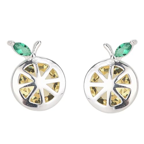 PartyKindom Zirkonia Zitronen Ohrstecker Kreative Modeschmuck Ohrhänger für Allergiker Frauen Sommer Ohrringe Baumelnde Anhänger Klein Leicht Stylisch von PartyKindom