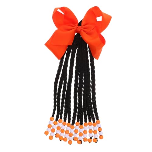 PartyKindom Zopferweiterung Geflochtene Synthetische Pferdeschwanzverlängerung mit Schleifenperlen Haarschmuck für Mädchen Vielseitige Haarverlängerung für Alltag und Party von PartyKindom