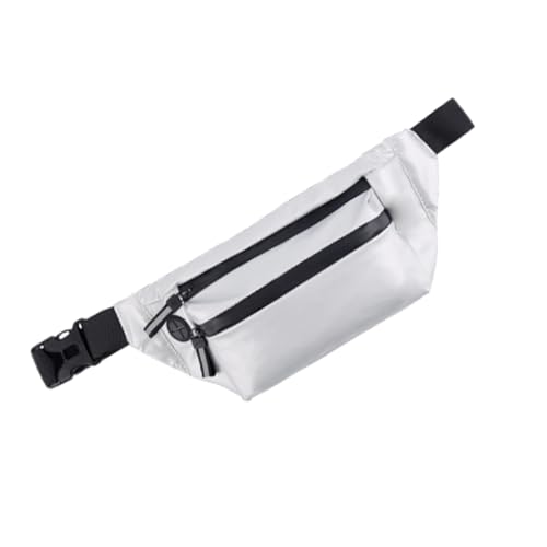 PartyKindom wasserdichte Herren Schultertasche Umhängetasche Bauchtasche Verstellbar Modisch für Outdoor Sports Camping Silber von PartyKindom