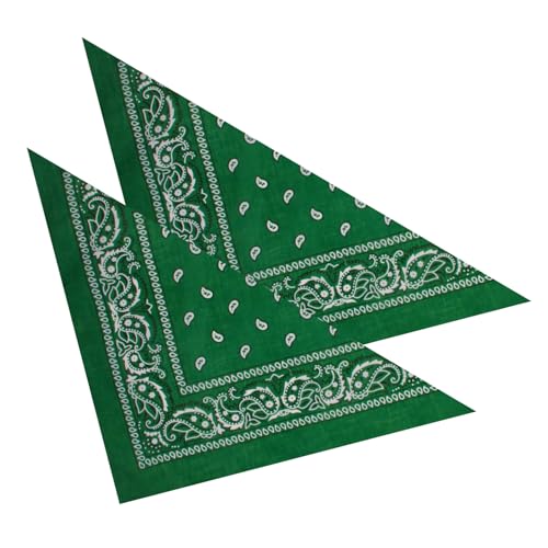 2er Set Niki-Halstuch Bandana Halstuch – Kopftuch, Haarband, Gesichtstuch oder Schal – Paisley Muster – Damen, Herren & Kinder Farbe Dunkelgrün BA-059 von PartyMagix