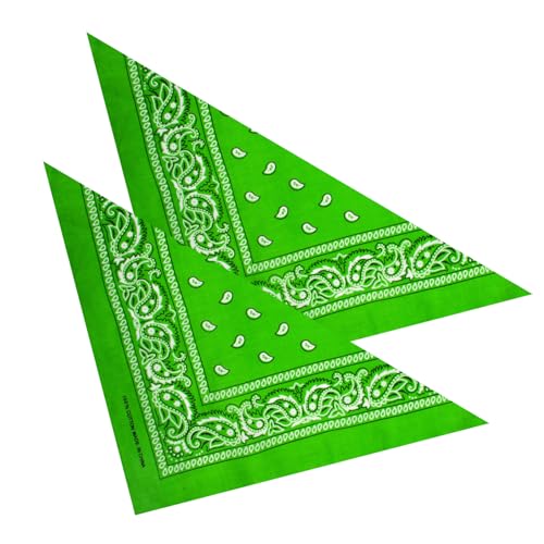 2er Set Niki-Halstuch Bandana Halstuch – Kopftuch, Haarband, Gesichtstuch oder Schal – Paisley Muster – Damen, Herren & Kinder Farbe Grün BA-101 von PartyMagix
