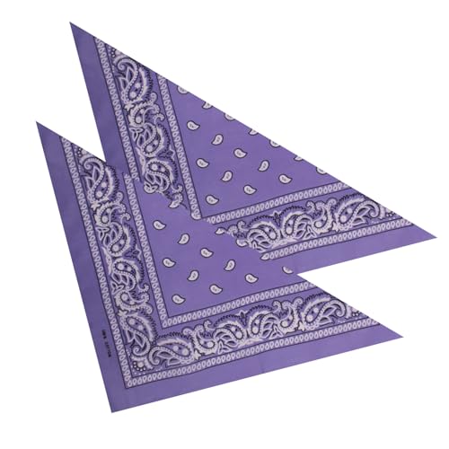 2er Set Niki-Halstuch Bandana Halstuch – Kopftuch, Haarband, Gesichtstuch oder Schal – Paisley Muster – Damen, Herren & Kinder Farbe Lila BA-063 von PartyMagix