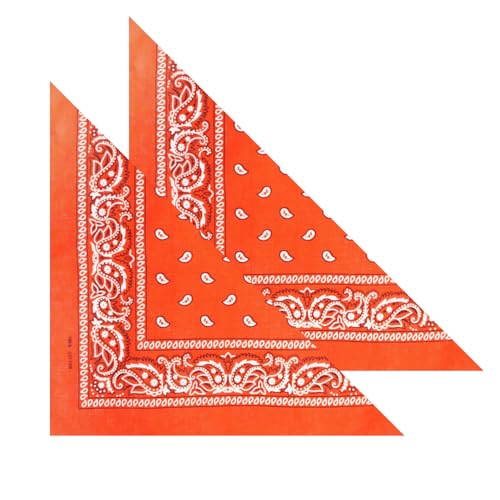 2er Set Niki-Halstuch Bandana Halstuch – Kopftuch, Haarband, Gesichtstuch oder Schal – Paisley Muster – Damen, Herren & Kinder Farbe Orange BA-055 2er Set Niki-Halstuch Bandana Halstuch – Kopftuch, Haarband, Gesichtstuch oder Schal – Paisley Muster – Damen, Herren & Kinder Farbe Orange BA-055 von PartyMagix
