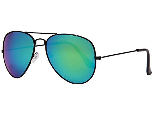 PartyMagix Pilotenbrille Retro Style Unisex Sonnenbrille Flieger Look mit UV400 Schutz verschiedene Glasfarben verspiegelt oder unverspiegelt leichte Metallfassung Tropfenform für Damen und Herren von PartyMagix