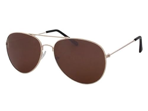 PartyMagix Pilotenbrille Retro Style Unisex Sonnenbrille Flieger Look mit UV400 Schutz verschiedene Glasfarben verspiegelt oder unverspiegelt leichte Metallfassung Tropfenform für Damen und Herren von PartyMagix