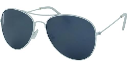 PartyMagix Pilotenbrille Retro Style Unisex Sonnenbrille Flieger Look mit UV400 Schutz verschiedene Glasfarben verspiegelt oder unverspiegelt leichte Metallfassung Tropfenform für Damen und Herren von PartyMagix