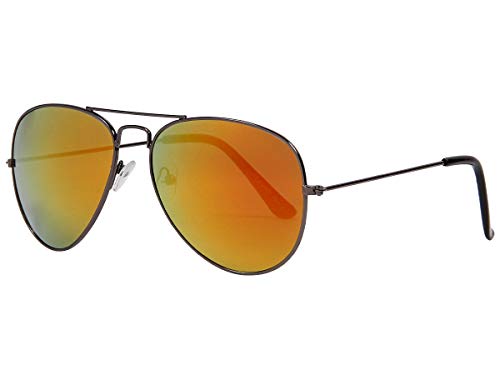 PartyMagix Pilotenbrille Retro Style Unisex Sonnenbrille Flieger Look mit UV400 Schutz verschiedene Glasfarben verspiegelt oder unverspiegelt leichte Metallfassung Tropfenform für Damen und Herren von PartyMagix