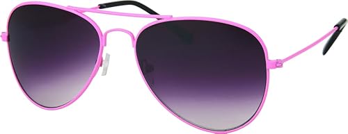 PartyMagix Pilotenbrille Retro Style Unisex Sonnenbrille Flieger Look mit UV400 Schutz verschiedene Glasfarben verspiegelt oder unverspiegelt leichte Metallfassung Tropfenform für Damen und Herren von PartyMagix