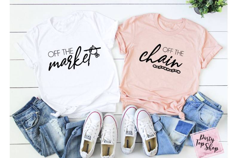 Aus Dem Markt Tank Top, Bachelorette Hochzeit Gruppe Shirt T-Shirt Trauzeugin, Braut Weg Von Der Kette Benutzerdefinierte Brautjungfer Geschenk von PartyTopShop