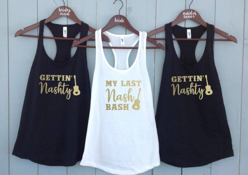 Benutzerdefinierte Tank Top Hochzeit Shirt, Letzte Nash Bash Trauzeugin in Nashville Party Zerschlagen, Brautparty Shirts, Brautjungfern von PartyTopShop